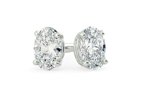 Oval Diamond Stud Earrings