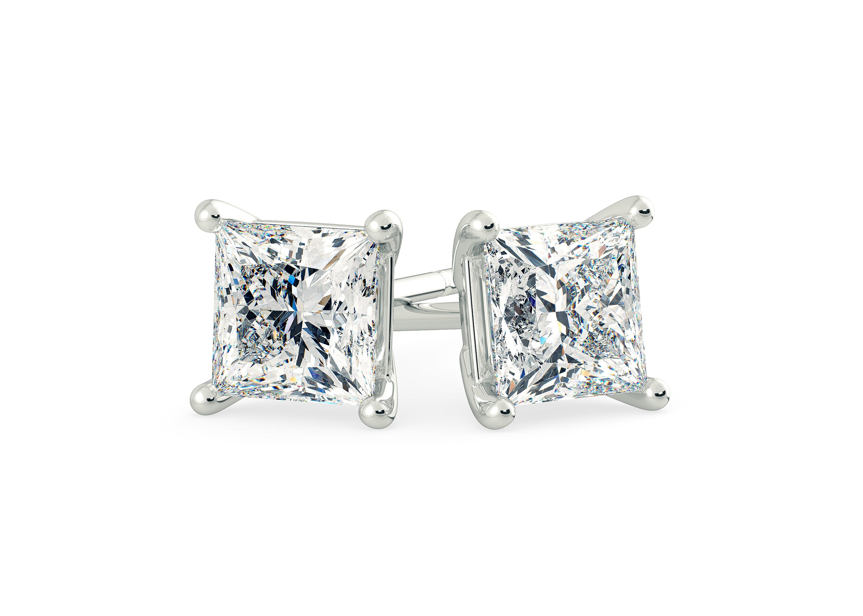 Princess Diamond Stud Earrings