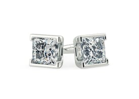 Princess Cut Diamond Earrings Quality Diamonds 18k White Gold Setting For Princess Diamonds