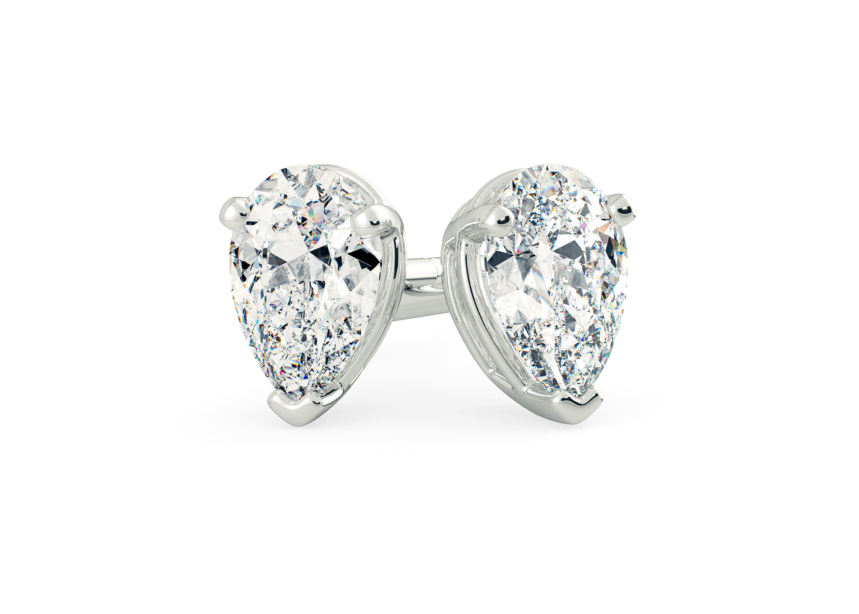Pear Diamond Stud Earrings