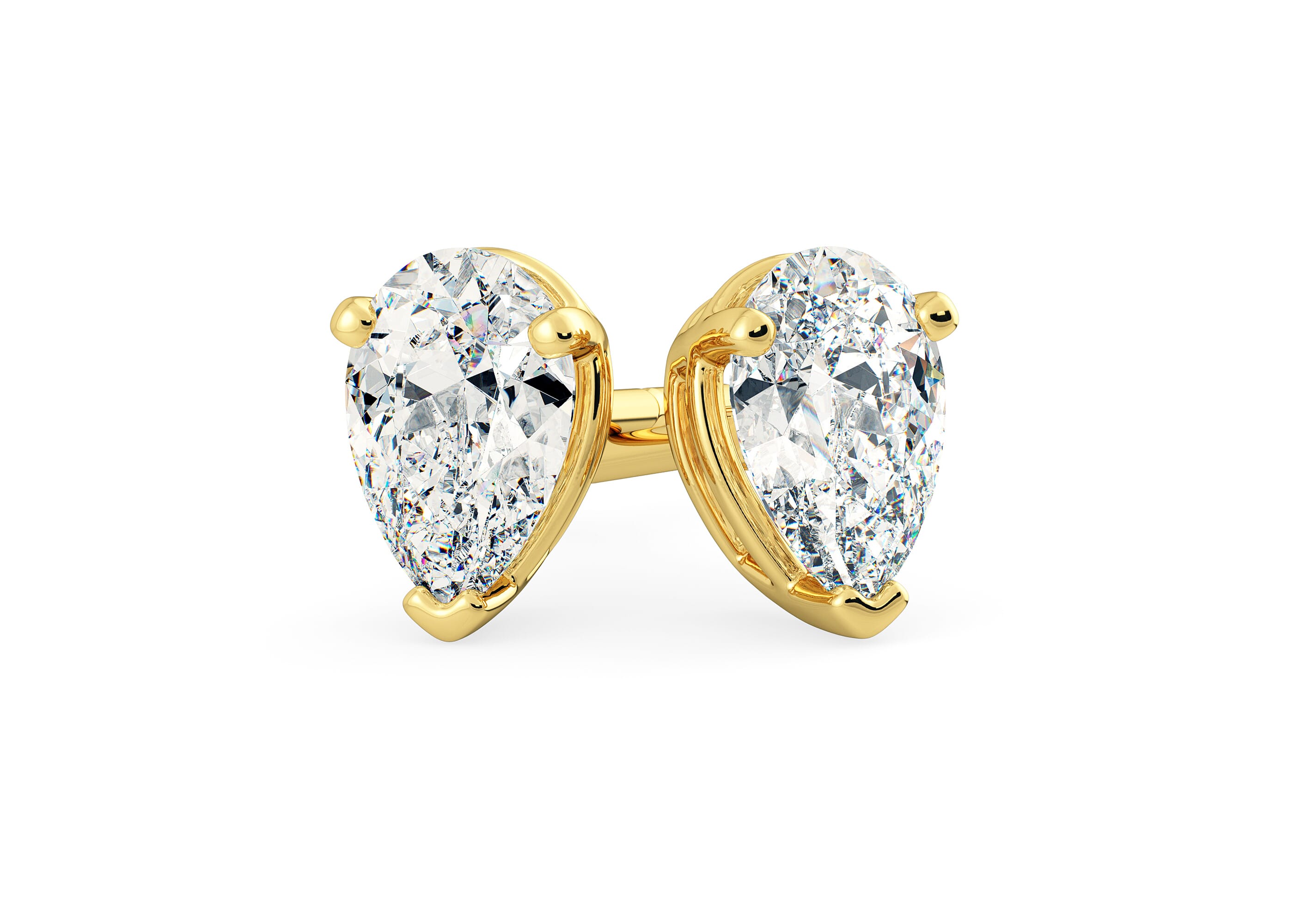 18K Yellow Gold Diamond Earrings Quality Diamonds