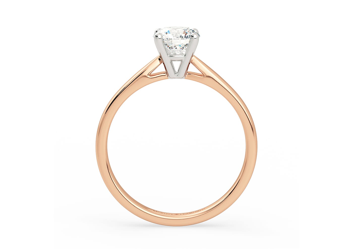  18K Rose Gold Diamond Engagement Ring