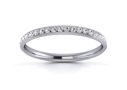 2mm  wedding ring in platinum