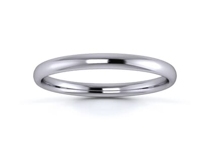 2mm slight court  wedding ring in platinum