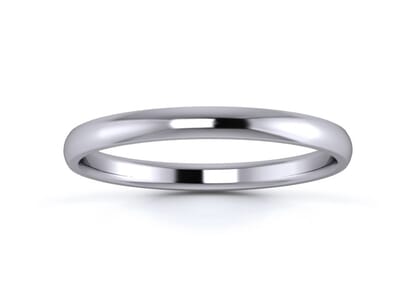 18k White Gold Wedding Rings Quality Diamonds 2mm Traditional D Shape Wedding Ring In 18k White Gold